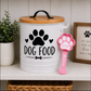 dog food scooper in pink