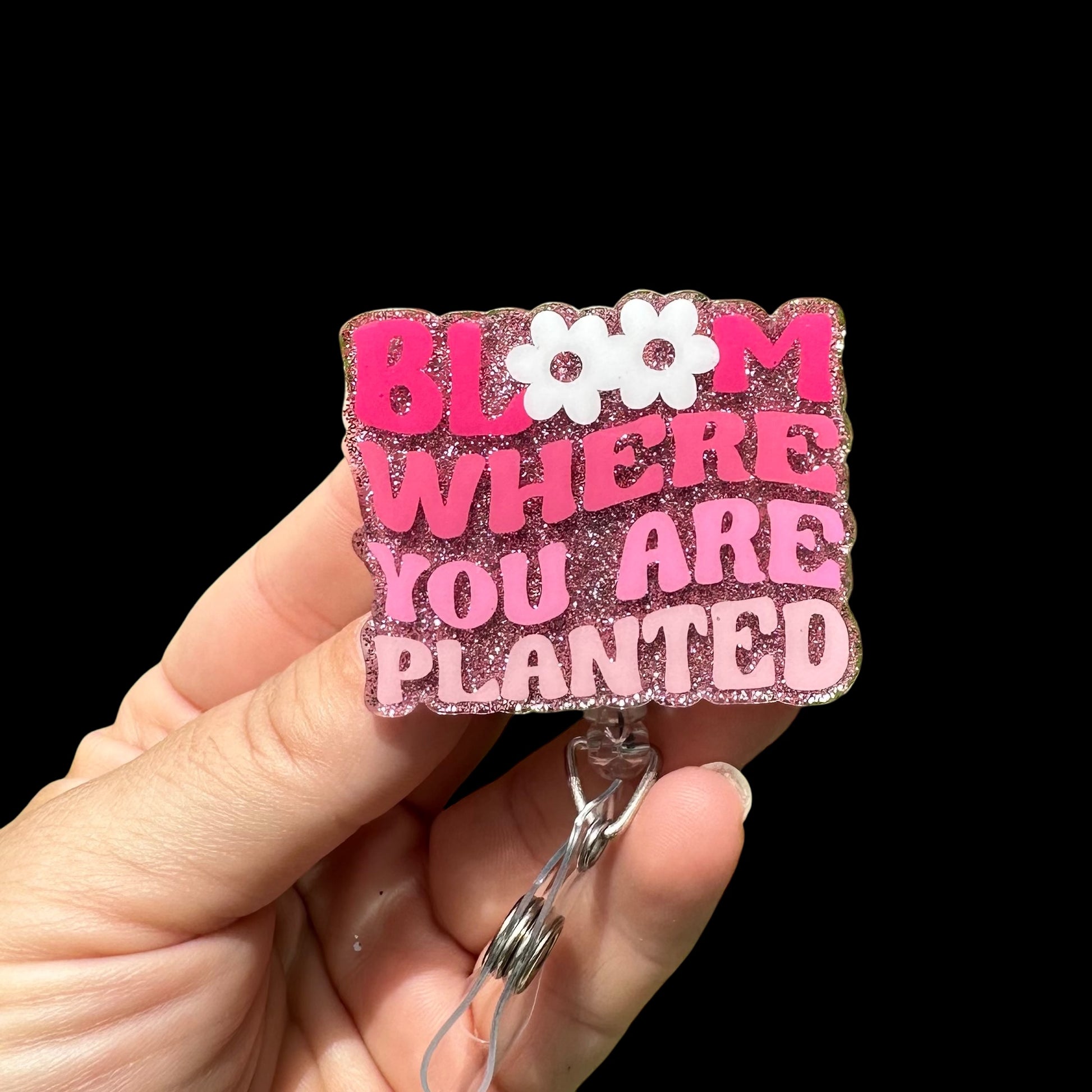 Bloom Where You Are Planted Badge Reel, Nurse ID Holder, Retractable Alligator Clip Badge Reel, Nurse Badge Reel, Badge Reel Gift,Nurse Week