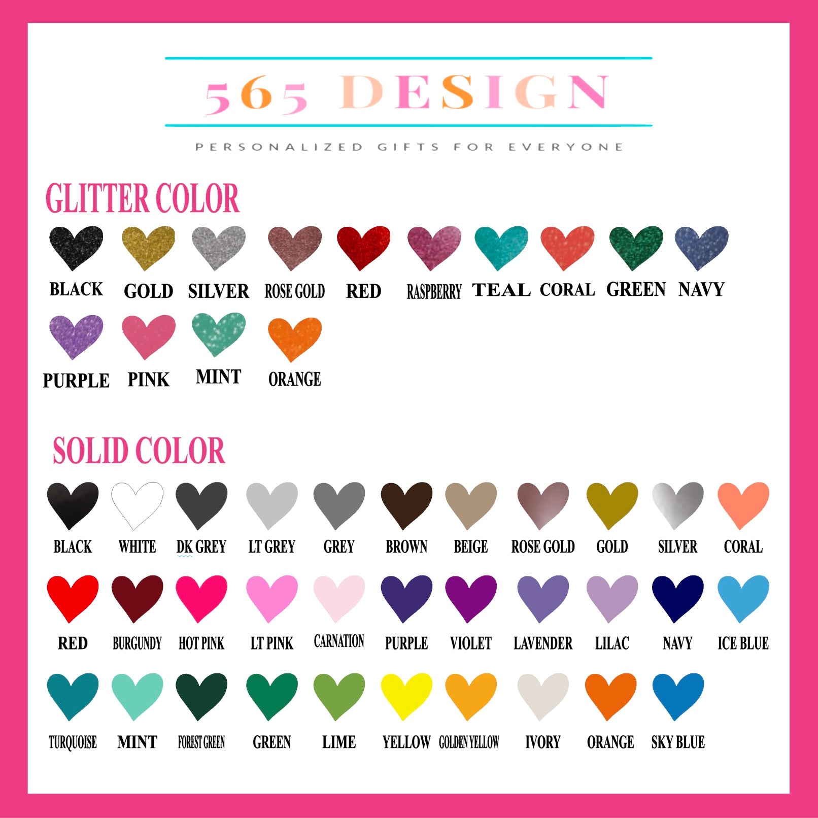 Colors available.