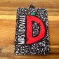 Teacher ID Holder with last Letter of name and name on the side