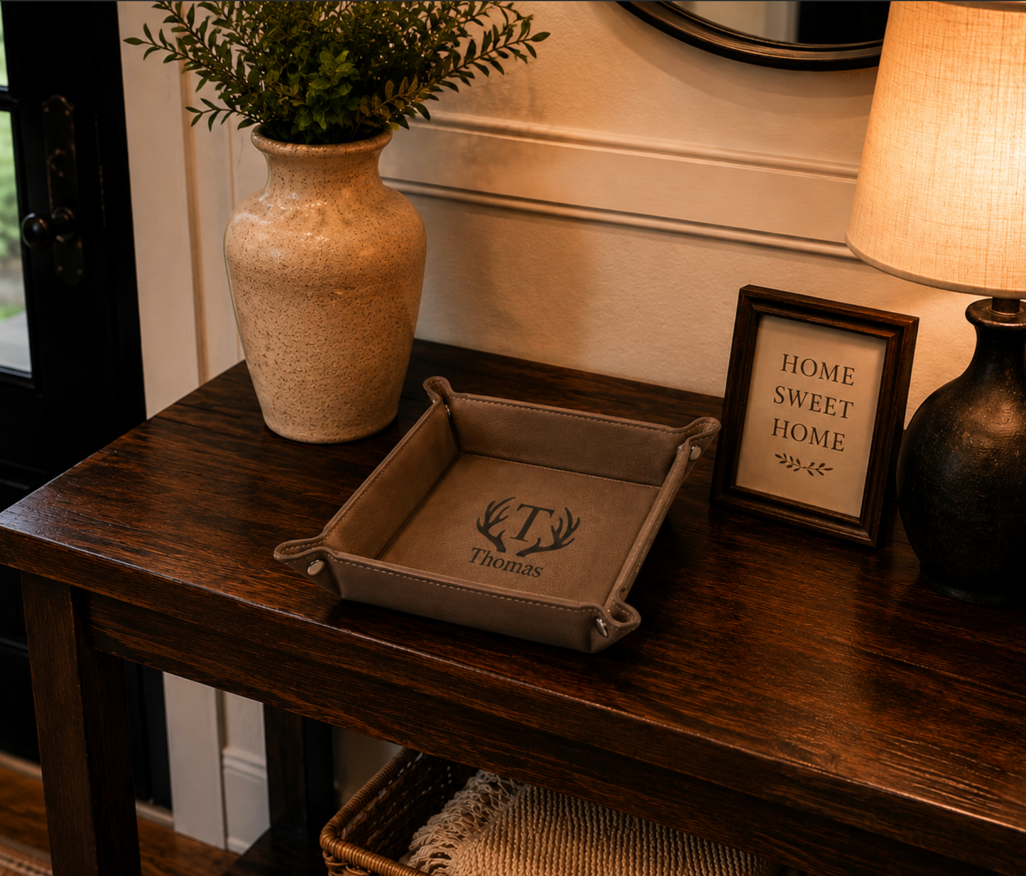 6x6 valet tray with name