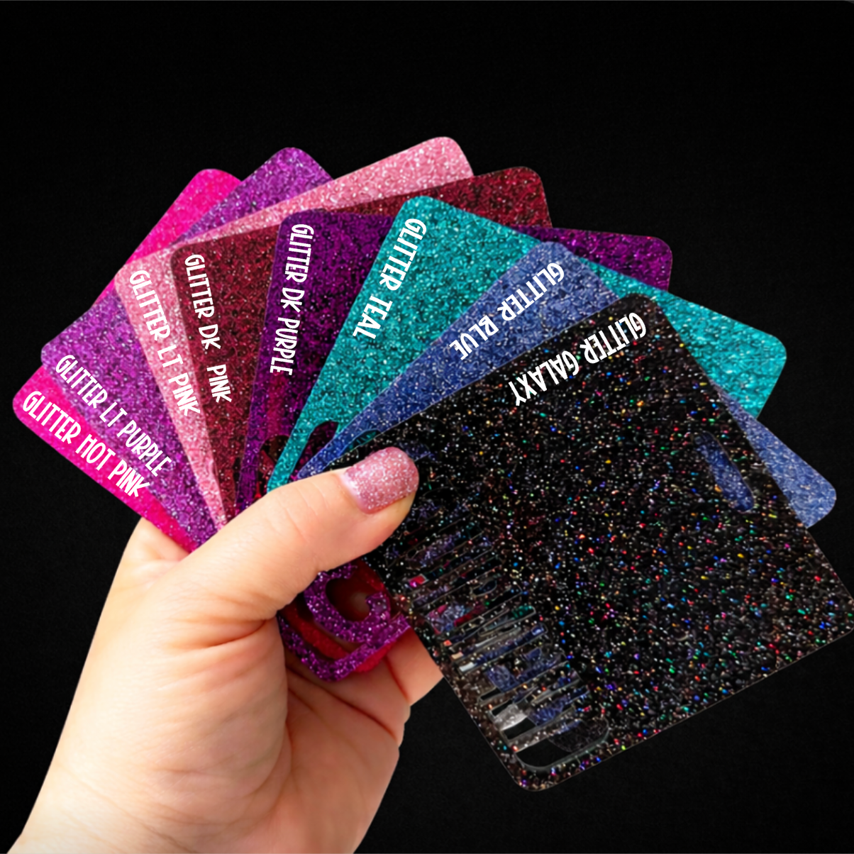 Glitter pink, purple, red, teal blue