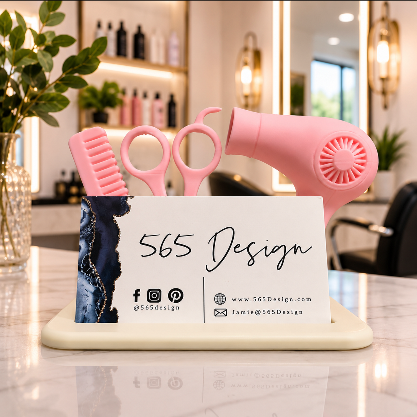 Business Card Holder that shows what the business cards would look like