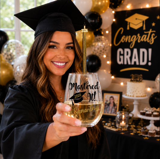 Graduation Wine Glass