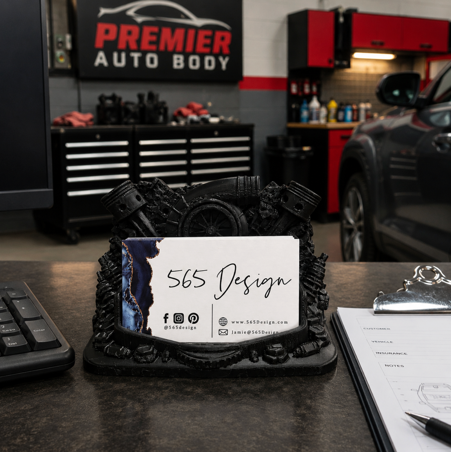 Auto body shop Business Card Holder