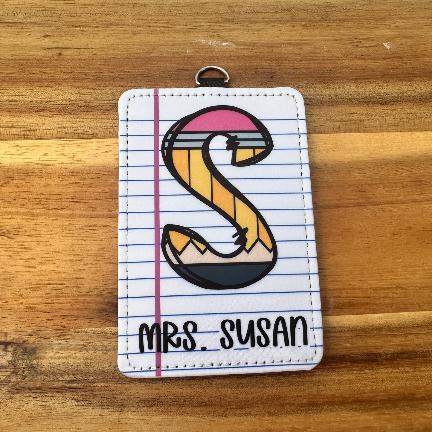 ID Card holder with letter design and name