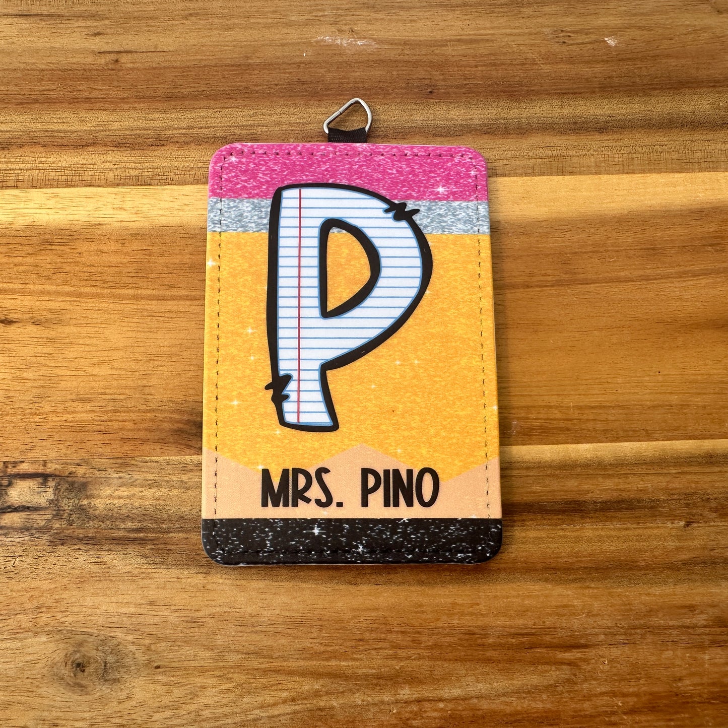 Card holder with letter design 