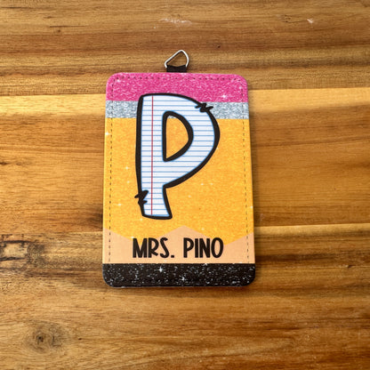 Card holder with letter design 