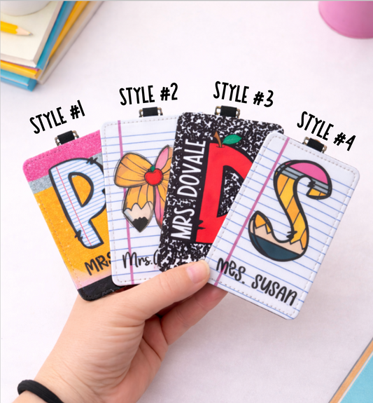 Teacher badge Holder with custom name