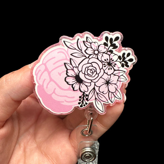 Floral Brain Badge Reel