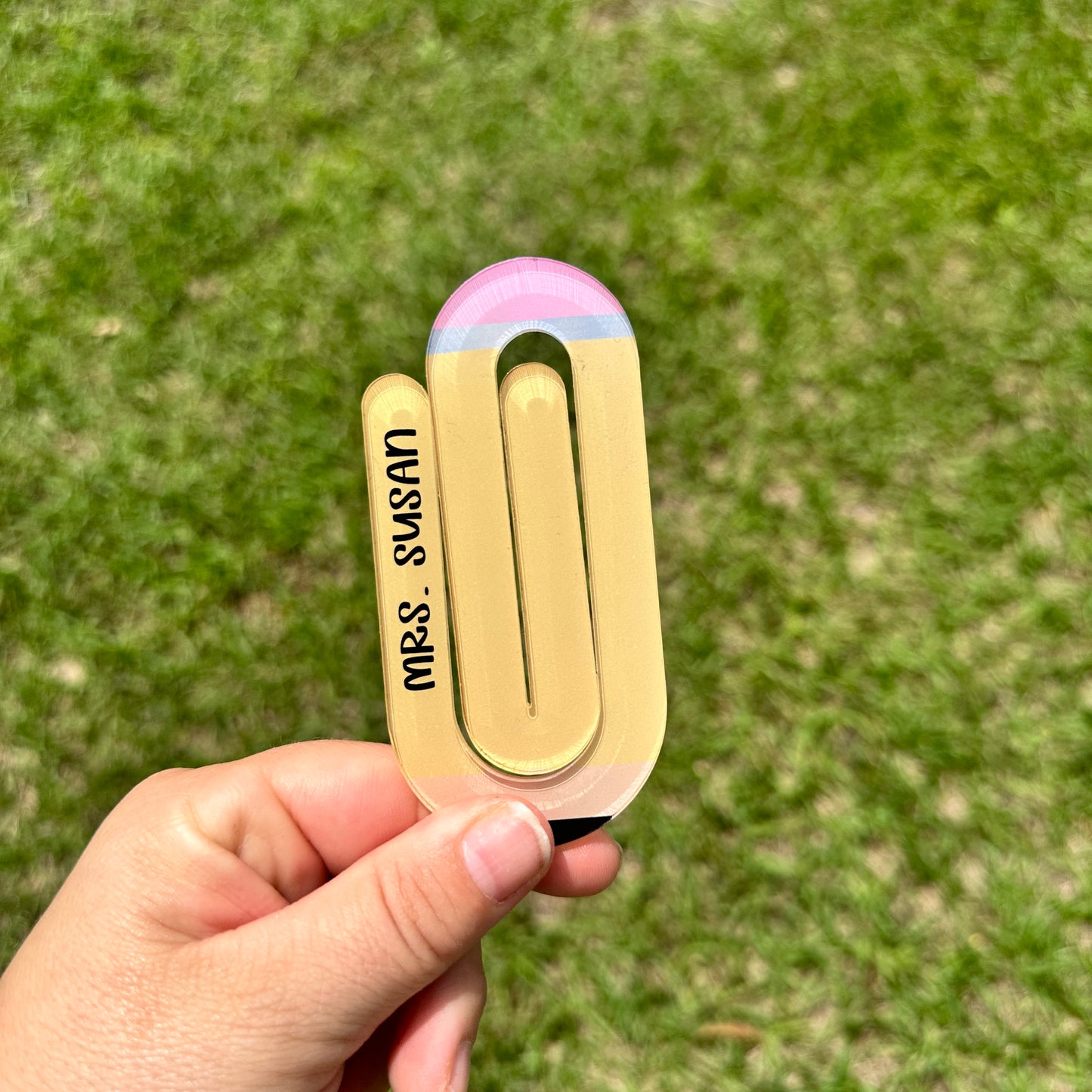 personalized paperclip with teachers name