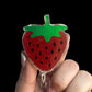 Strawberry-shaped badge holder 