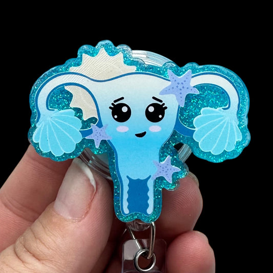 Blue glittery elephant keychain