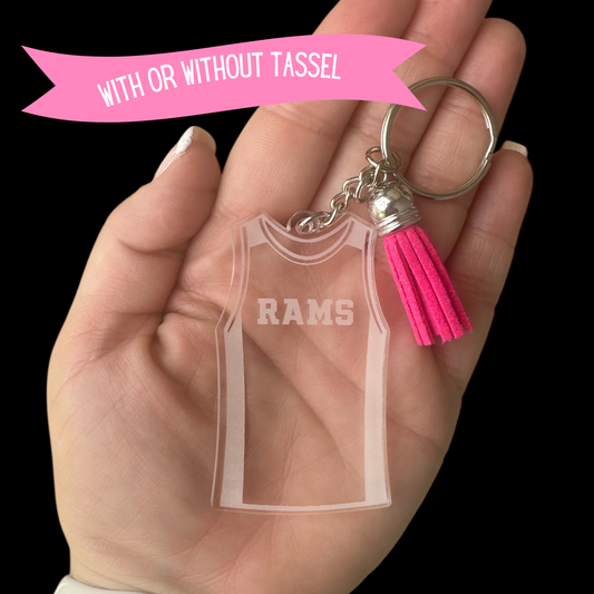 Track Jersey Keychain with Last name
